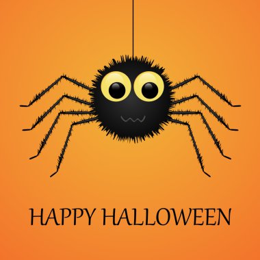 Mutlu Cadılar Bayramı turuncu arka plan örümcek ile.