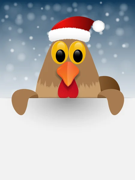 Christmas background with rooster. Vector illustration. — Stock Vector