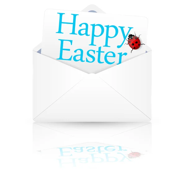 Open envelope with inscription Happy easter. — Stock Vector