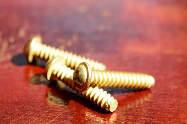 黄铜螺钉 — 图库照片