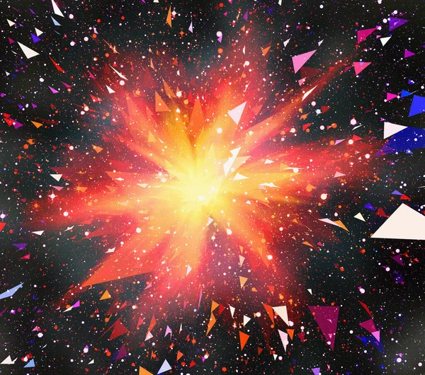 many debris flying from an explosion in space