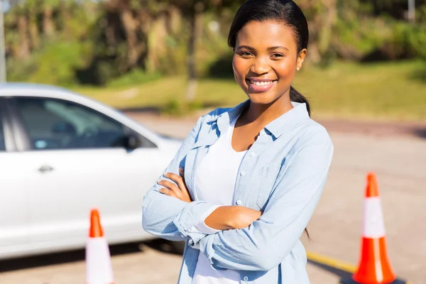 Student driver in testing ground — Stock Photo, Image