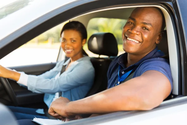 Male african-american driving instructor — Stock Photo, Image