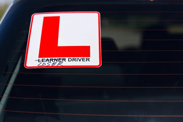 Corrected learner driver sign — Stock Photo, Image