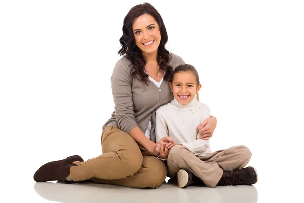 Mãe sentada com sua filha — Fotografia de Stock