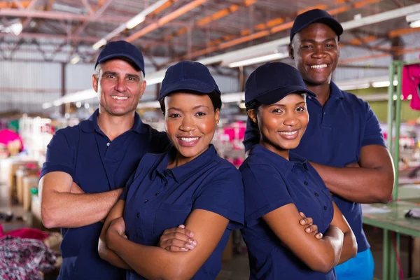 Textile factory co-workers — Stock Photo, Image