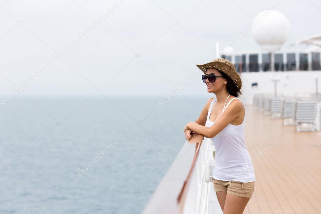 Girl on cruise ship