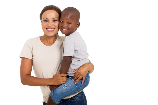 Woman carrying her son — Stock Photo, Image