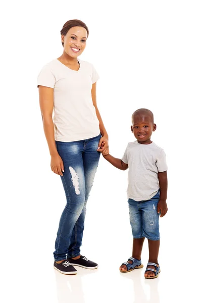 Αφρικανική αμερικανική μητέρα και ο γιος — Φωτογραφία Αρχείου