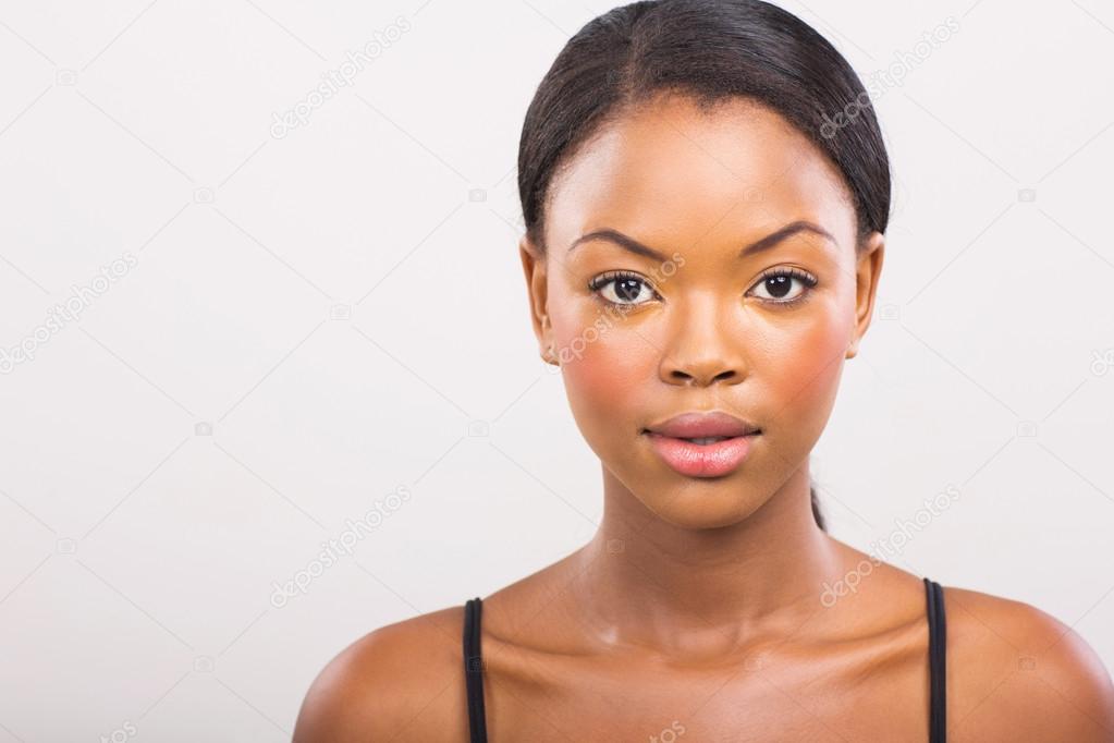 african girl with natural makeup