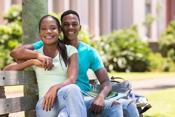 African american university couple — Stock Photo, Image