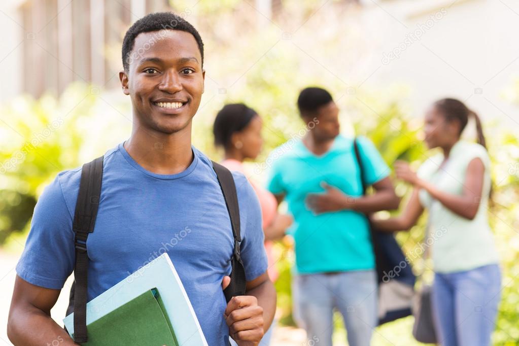 black university student looking at the camera