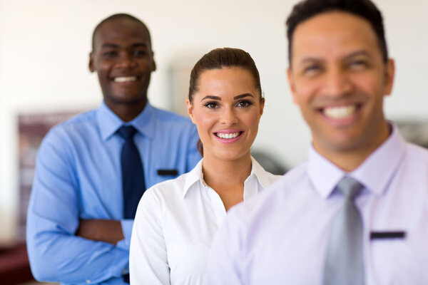 group of business people in a row