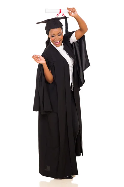 Female african american graduate celebrating — Stock Photo, Image