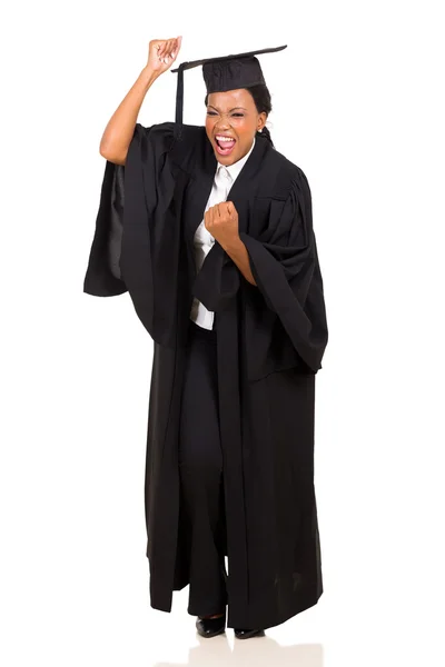 Excited african female graduate — Stock Photo, Image