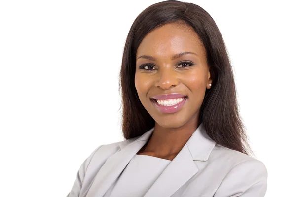Jonge Afrikaanse Amerikaanse zakenvrouw close-up — Stockfoto