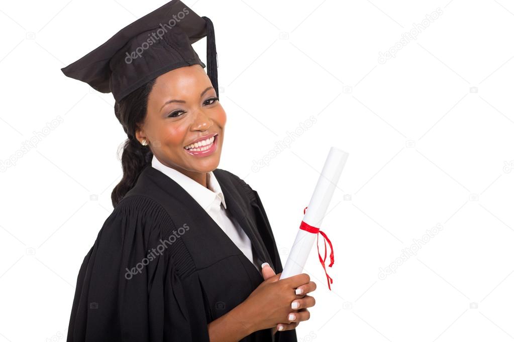 Afro american female college graduate