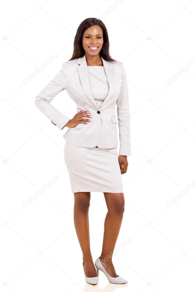 african business woman posing on white