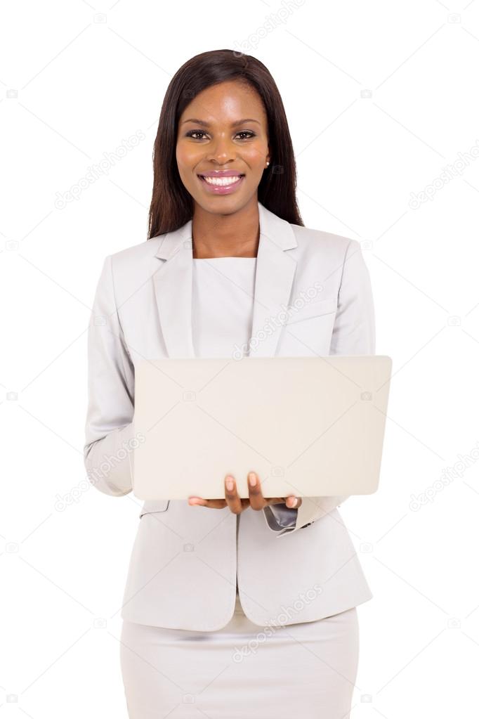 Corporate worker using laptop computer