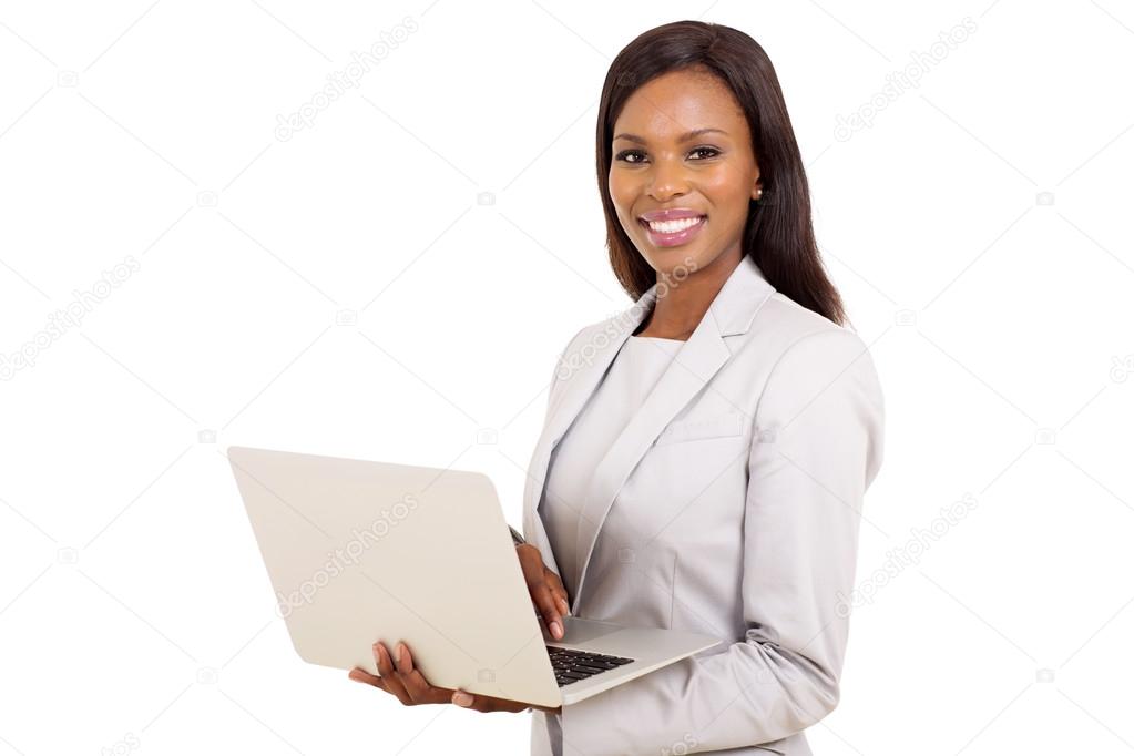 Businesswoman using laptop computer