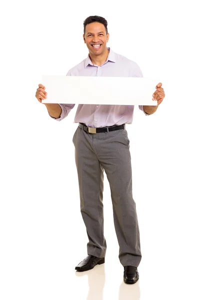 Uomo d'affari con striscione vuoto — Foto Stock