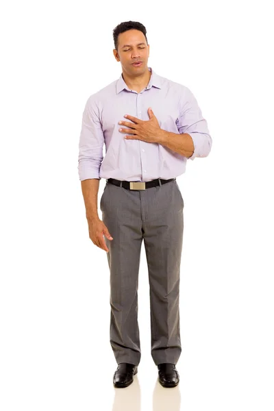 Man having chest pain — Stock Photo, Image