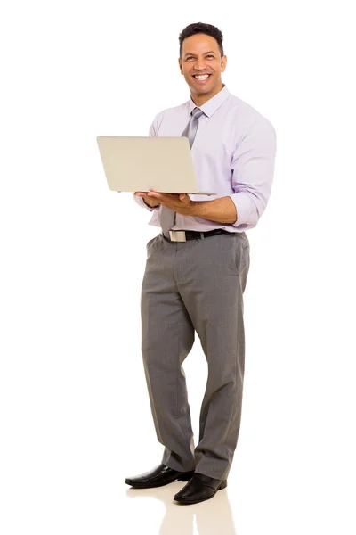 Corporate worker holding laptop — Stock Photo, Image