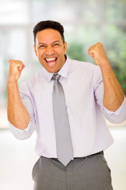 Orta yaş işadamı heyecanlı