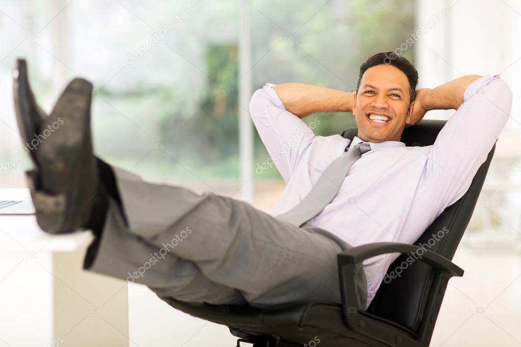 businessman relaxing in office