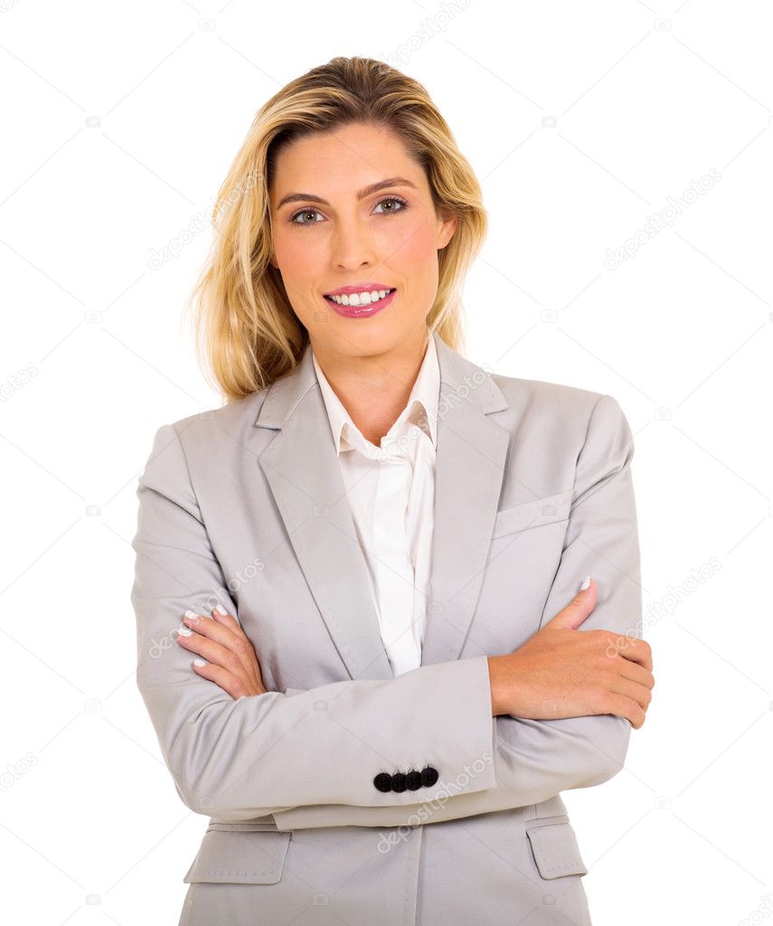 Businesswoman with arms folded