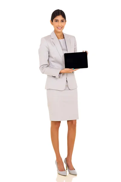 Worker presenting tablet pc — Stock Photo, Image