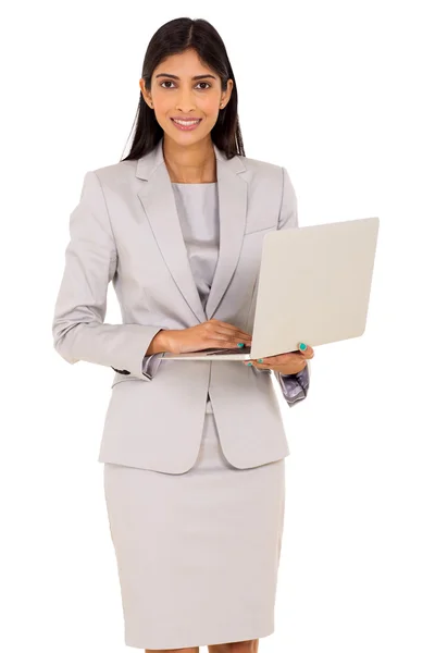 Worker using laptop computer — Stock Photo, Image