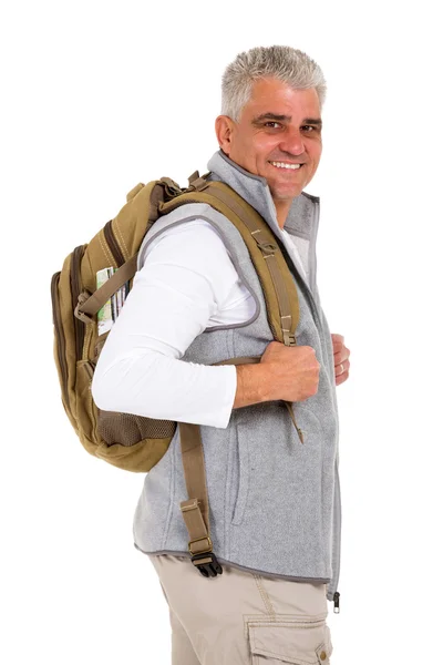 Senderista de mediana edad con mochila — Foto de Stock