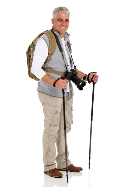 Male hiker with camera — Stock Photo, Image