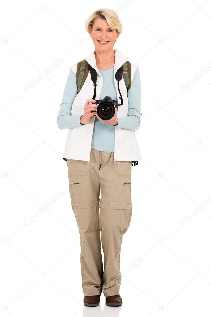 senior tourist with digital camera