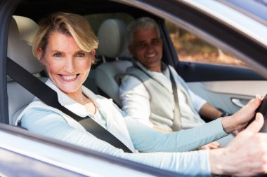 couple travelling in car clipart