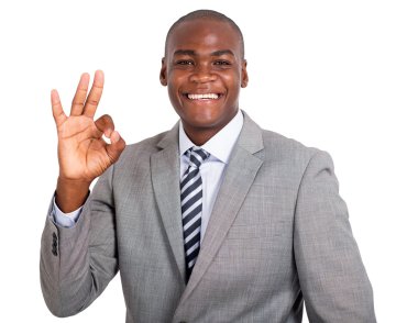 İş adamı tamam işareti gösteriyor