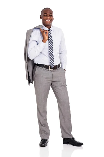 Businessman holding coat over shoulder — Stock Photo, Image