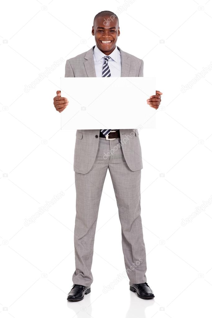 businessman presenting white board