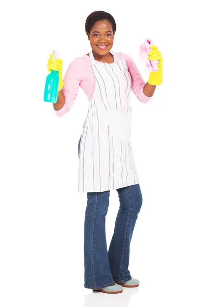 Housewife holding cleaning product — Stock Photo, Image