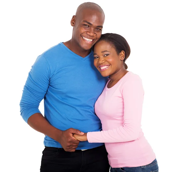 Embracing african couple — Stock Photo, Image