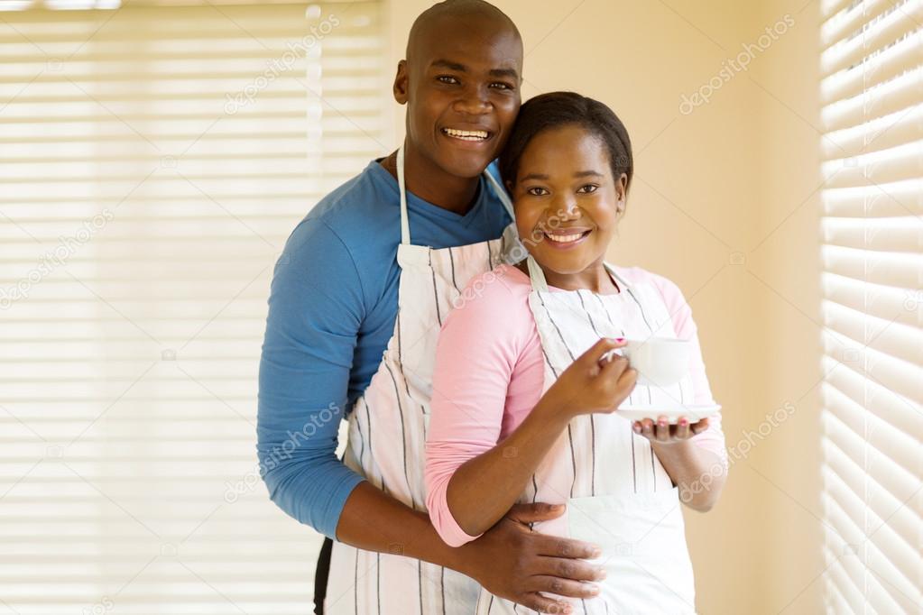 couple relaxing after doing housework
