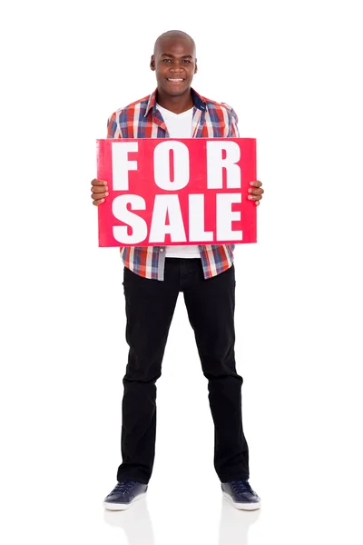 Hombre tenencia en venta signo — Foto de Stock