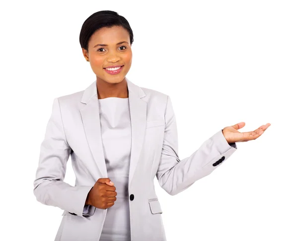 African american businesswoman presenting — Stock Photo, Image
