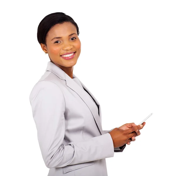 Mujer de negocios usando teléfono celular —  Fotos de Stock