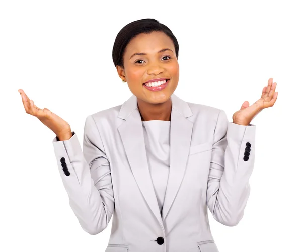 Glückliche afrikanisch-amerikanische Geschäftsfrau — Stockfoto