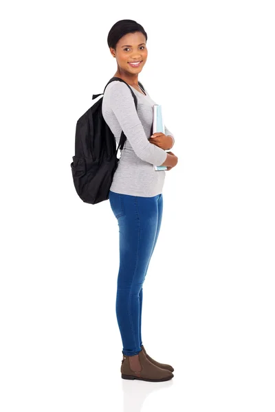 African college woman holding book — Stock Photo, Image