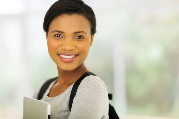 College student holding laptop — Stock Photo, Image