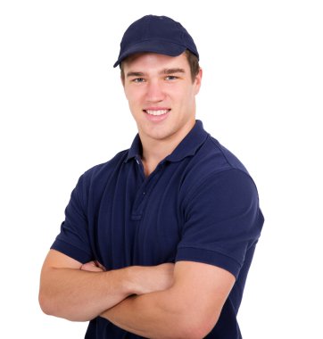 işçi katlanmış silah ile