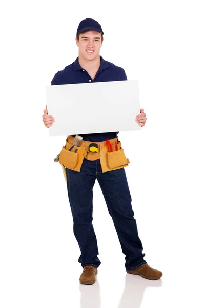 Reparatör anläggning vit board — Stockfoto